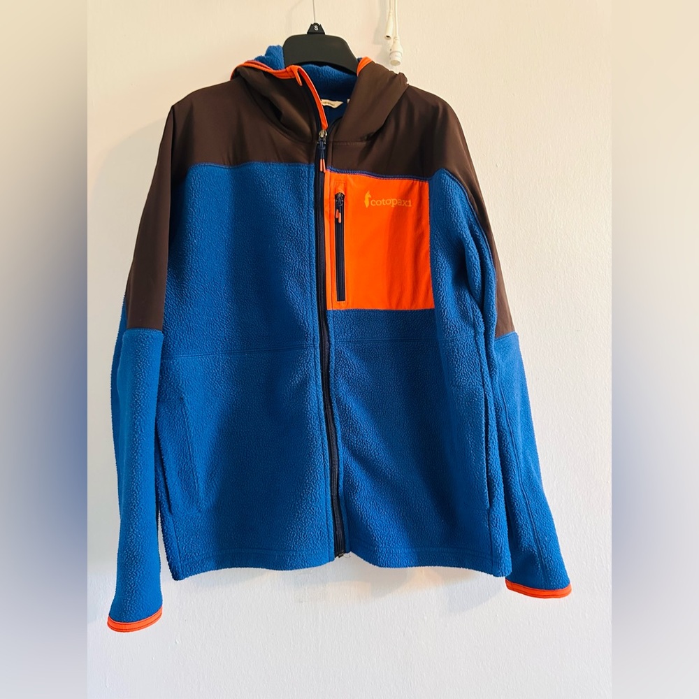Cotopaxi Blue and Brown Jacket with Orange Accents